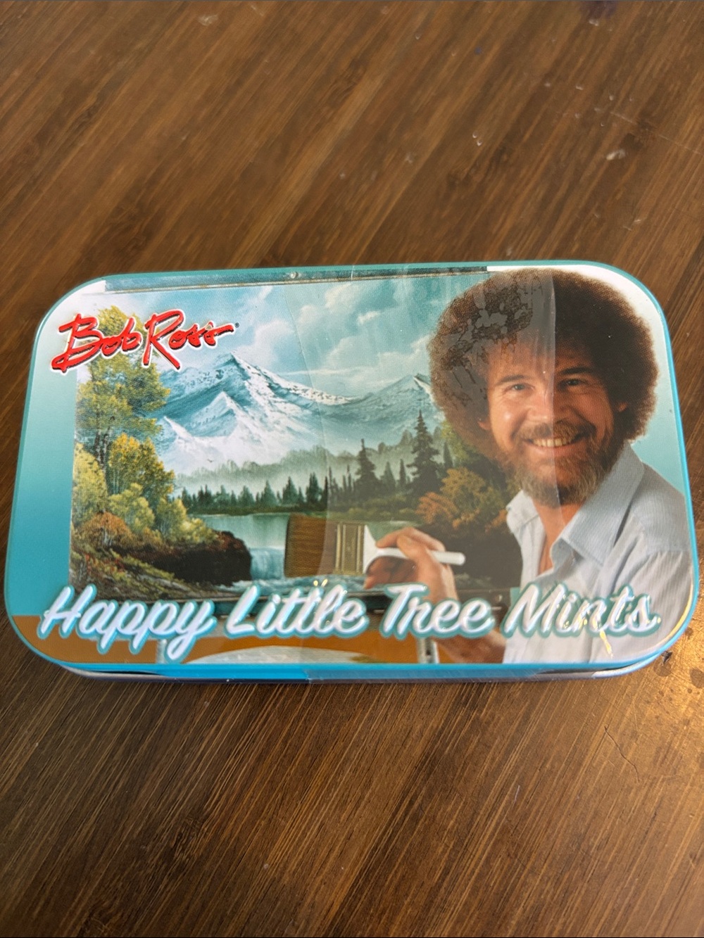Bob Ross Happy Little Tree Mints Tin - Turquoise Accent